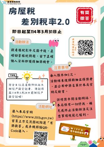 114年漫遊線上有獎徵答-房屋稅差別稅率2.0 DM