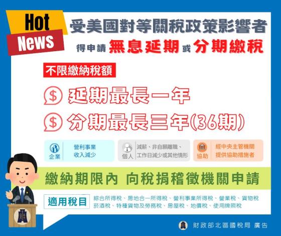 懶人包- 美國對等關稅延期或分期繳納